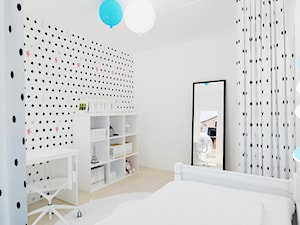 Namiarkowa 75m2 - Średni biały czarny pokój dziecka dla nastolatka dla chłopca dla dziewczynki, styl nowoczesny - zdjęcie od Ale design Grzegorz Grzywacz