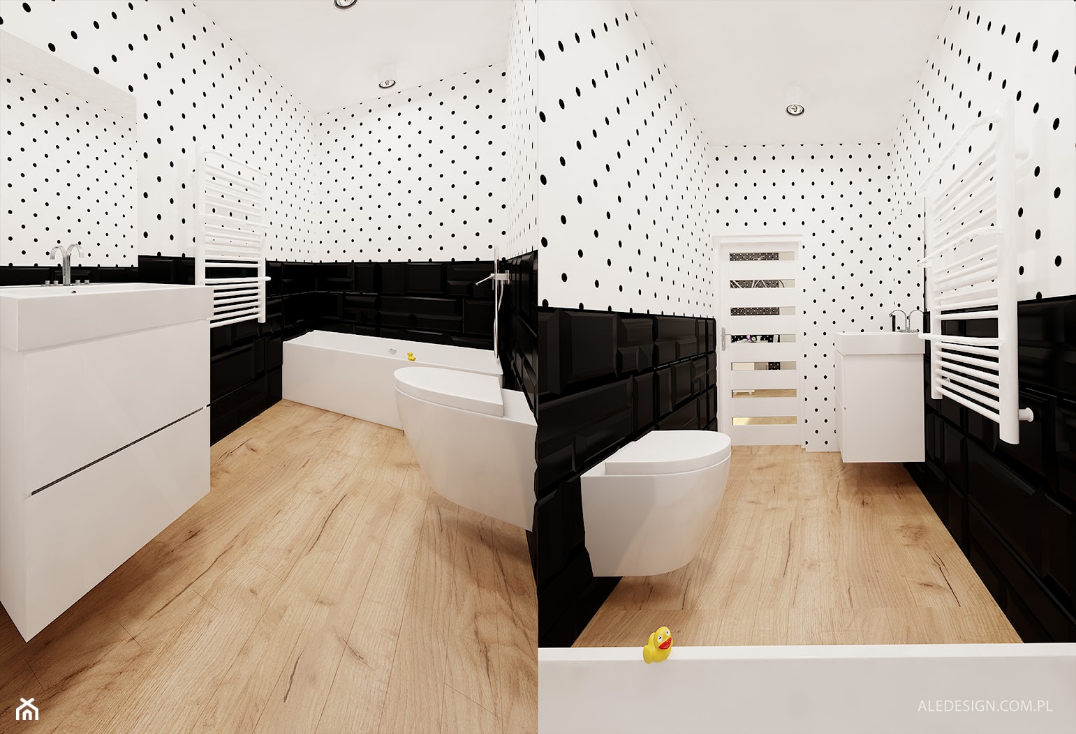 Projekt łazienki w kropki - zdjęcie od Ale design Grzegorz Grzywacz - Homebook