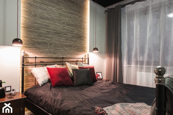 efektownie oświetlona sypialnia nowoczesna