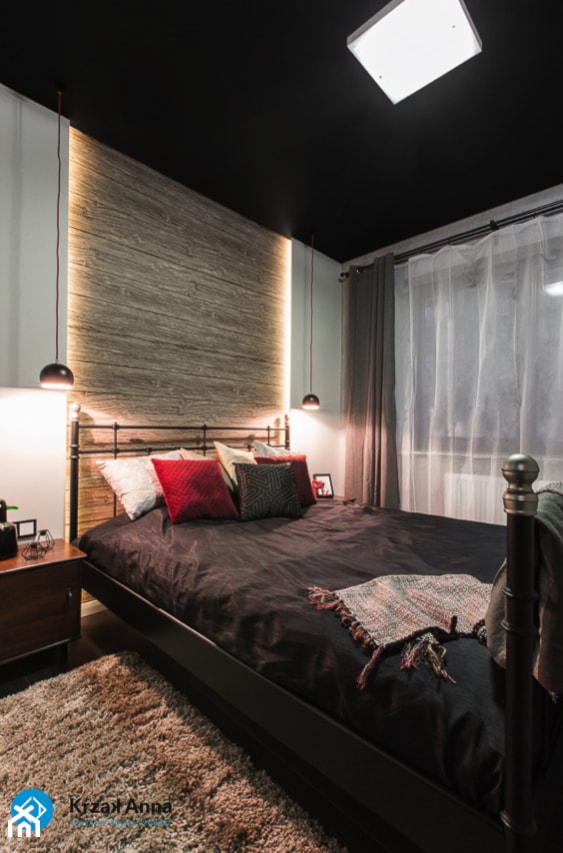 mieszkanie kawalera - Średnia biała sypialnia, styl skandynawski - zdjęcie od Anna Krzak architektura wnętrz