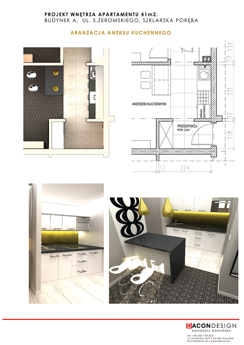 u. Zeromskiego 15, Szklarska Poreba - mieszkanie 41m2 - Kuchnia, styl minimalistyczny - zdjęcie od Diamond Investments Sp. z o.o.
