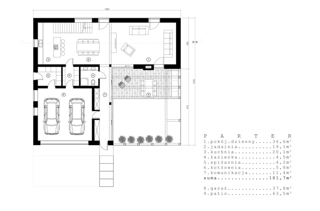 Rzut parteru - zdjęcie od Burda Reszel Architekci - Homebook