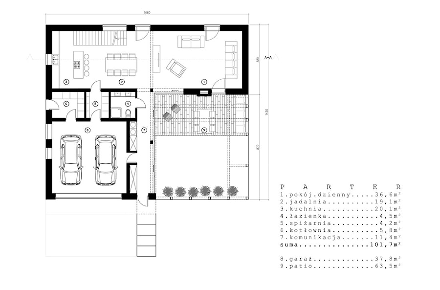 Rzut parteru - zdjęcie od Burda Reszel Architekci