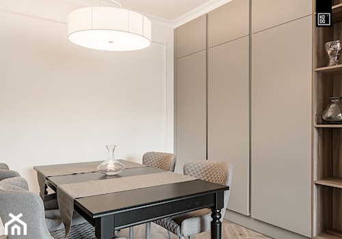 ELEGANCKA GRABISZYŃSKA - Mała biała jadalnia jako osobne pomieszczenie, styl tradycyjny - zdjęcie od KODO projekty i realizacje wnętrz