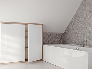 Nowe Kowale - Średnia duża na poddaszu łazienka z oknem, styl nowoczesny - zdjęcie od KODO projekty i realizacje wnętrz