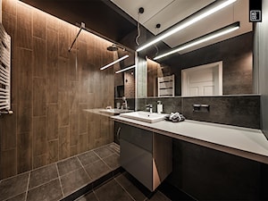 BUJANIE W OBŁOKACH - Mała bez okna z lustrem łazienka, styl minimalistyczny - zdjęcie od KODO projekty i realizacje wnętrz