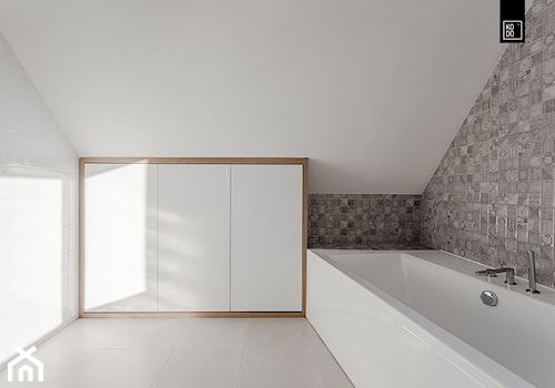 Nowe Kowale - Mała średnia na poddaszu łazienka, styl nowoczesny - zdjęcie od KODO projekty i realizacje wnętrz