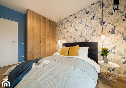 WNĘTRZE Z PASJĄ - Średnia niebieska sypialnia, styl prowansalski - zdjęcie od KODO projekty i realizacje wnętrz