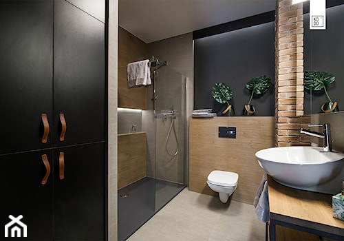 LIROWA - STYL LOFT - Średnia na poddaszu bez okna łazienka, styl industrialny - zdjęcie od KODO projekty i realizacje wnętrz