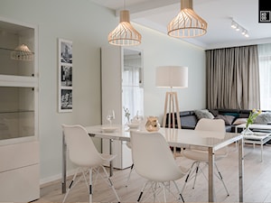 OSIEDLE PRZY ZAMKU WROCŁAW - Średnia biała jadalnia w salonie, styl nowoczesny - zdjęcie od KODO projekty i realizacje wnętrz