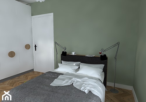 Z jak Zieleń - Średnia zielona sypialnia, styl skandynawski - zdjęcie od Patrycja Grych