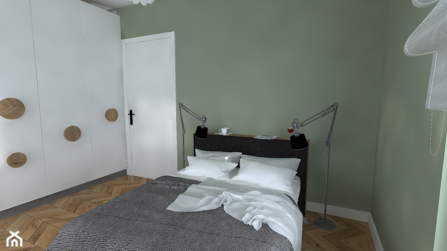 Z jak Zieleń - Średnia zielona sypialnia, styl skandynawski - zdjęcie od Patrycja Grych