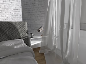 K jak Kawaler - Mała szara sypialnia, styl minimalistyczny - zdjęcie od Patrycja Grych