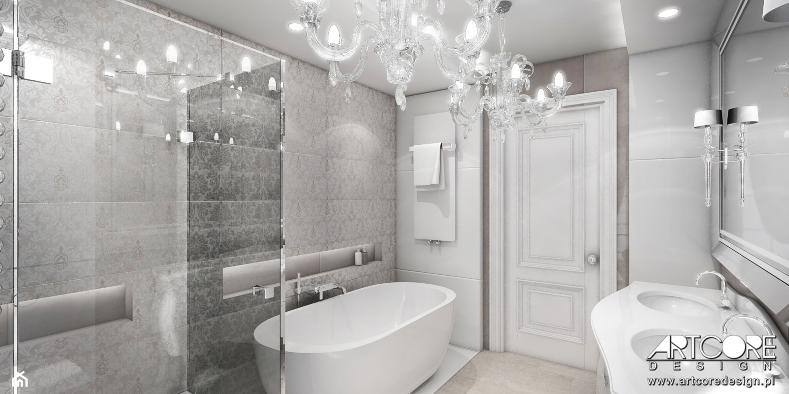 Aranżacja luksusowej łazienki. - zdjęcie od ArtCore Design - Homebook