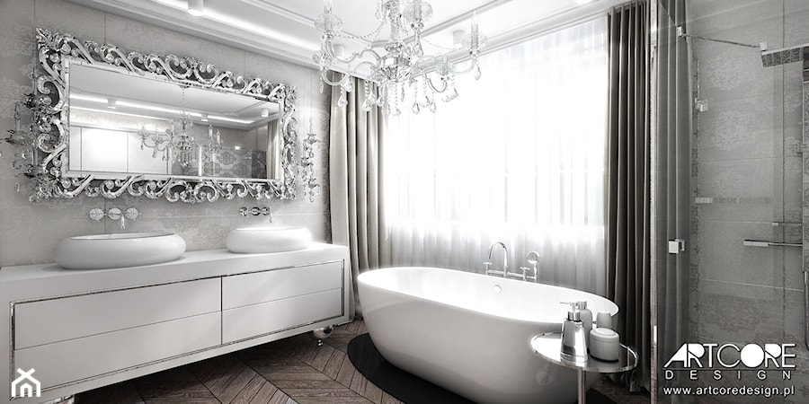 Wanna wolnostojąca w łazience glamou. - zdjęcie od ArtCore Design