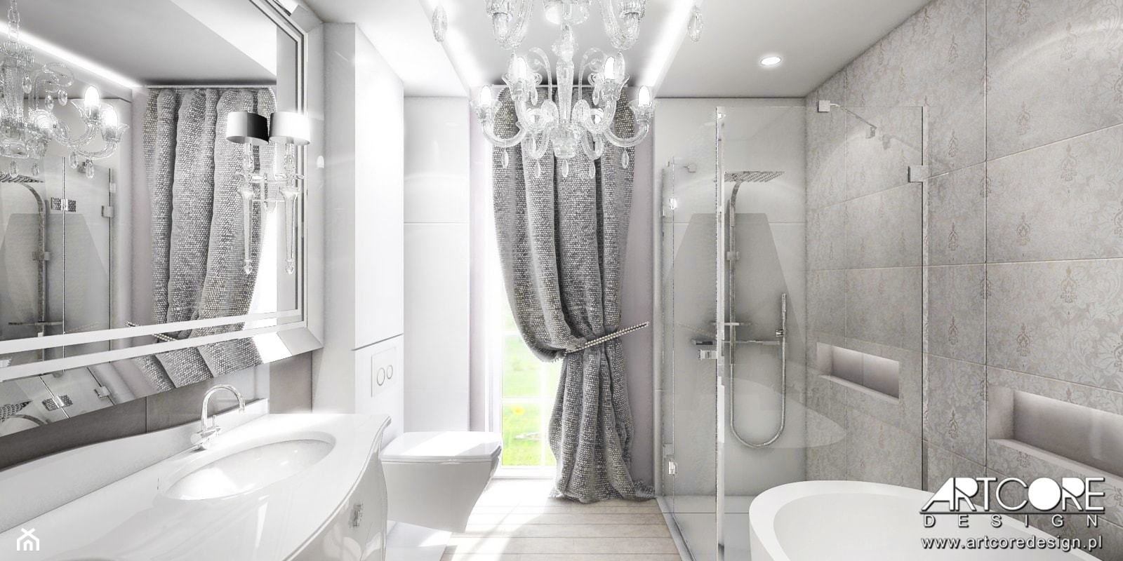 Stylowa łazienka glamour. - zdjęcie od ArtCore Design - Homebook
