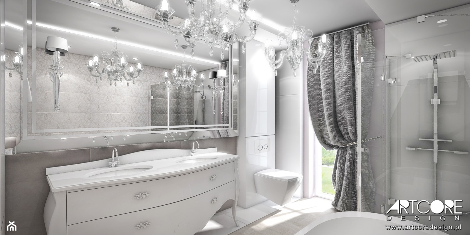 Konsolka glamour w łazience - zdjęcie od ArtCore Design - Homebook