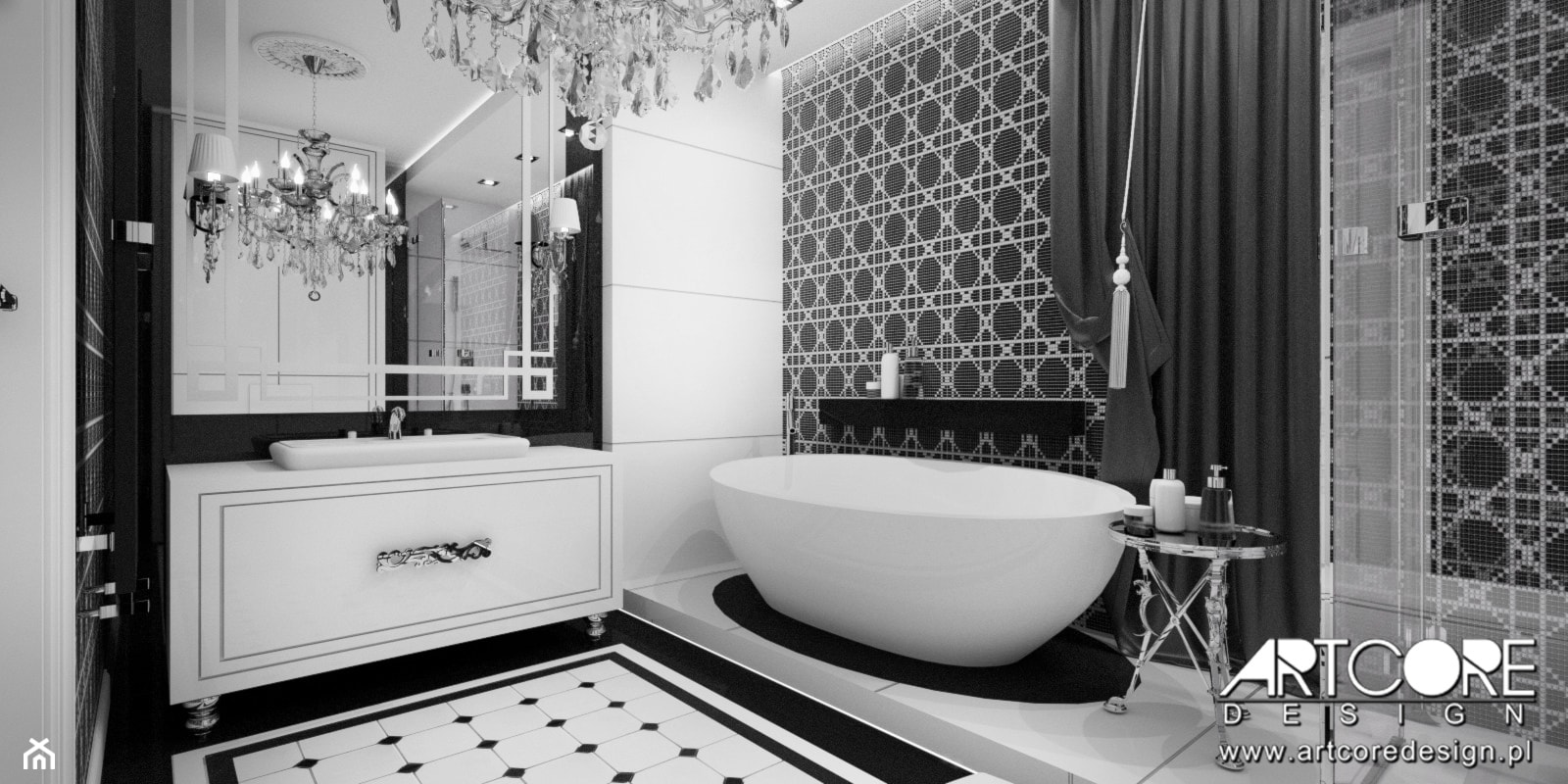 Aranżacja łazienki w stylu glamour - zdjęcie od ArtCore Design - Homebook