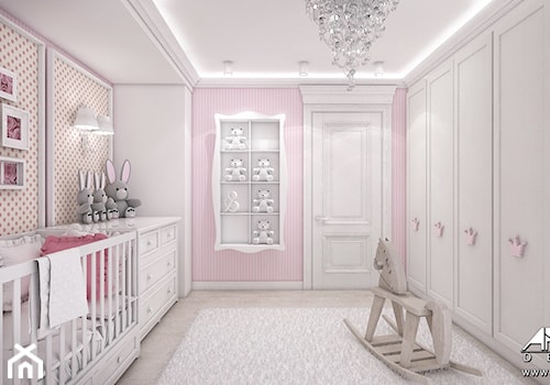 Różowy pokój niemowlęcy. - zdjęcie od ArtCore Design