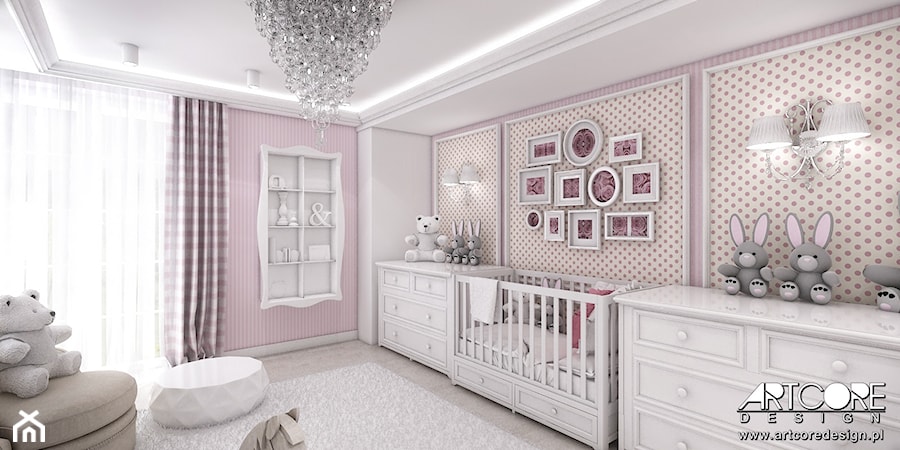 Pokój niemowlęcy dla dziewczynki. - zdjęcie od ArtCore Design