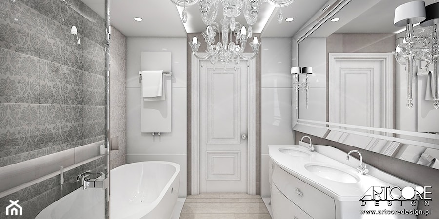 Projekt wnętrza stylowej łazienki. - zdjęcie od ArtCore Design