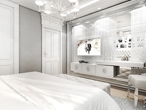Piaskowane lustro w sypialni glamour - zdjęcie od ArtCore Design