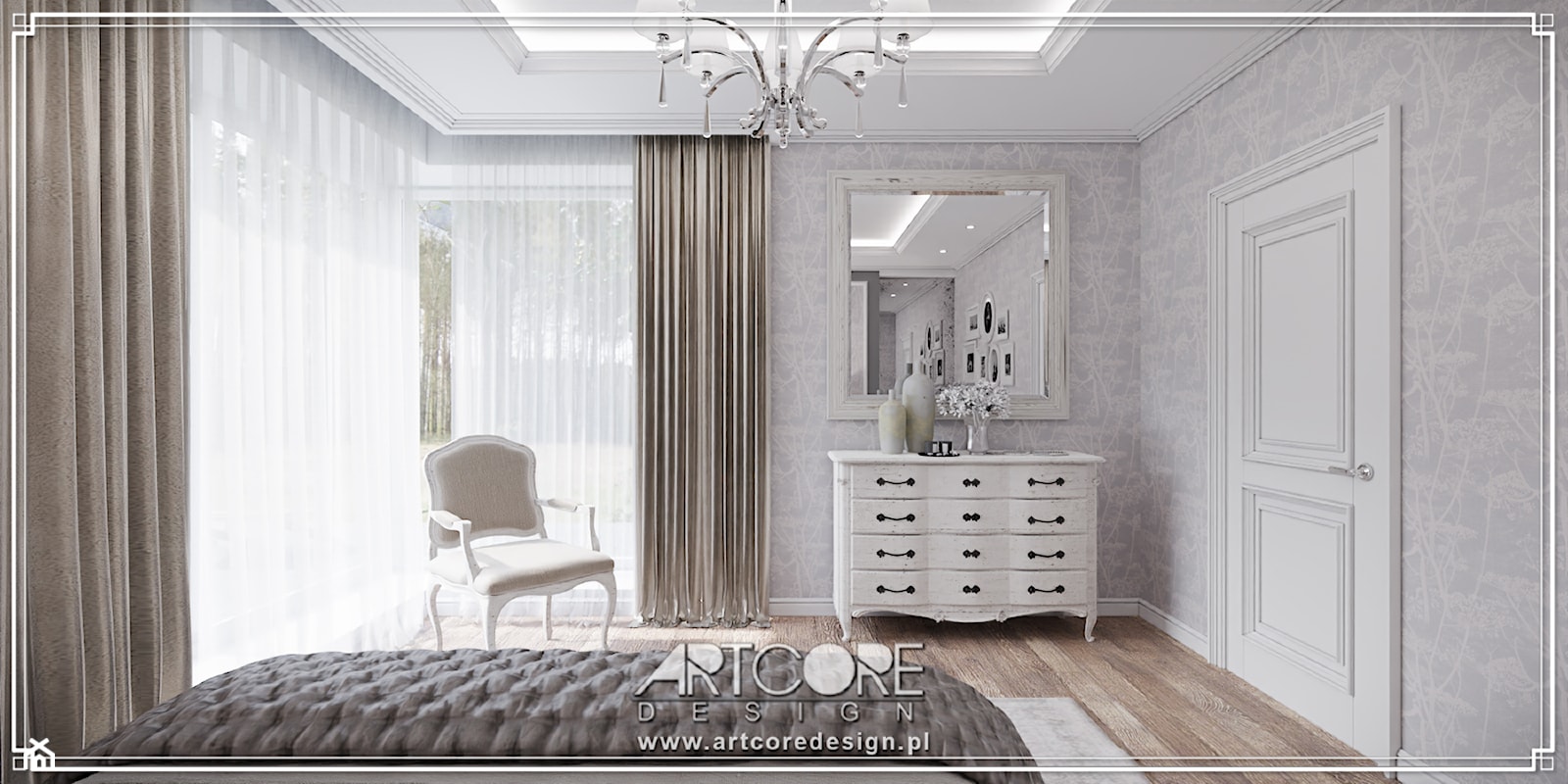 Sypialnia w stylu prowansalskim - zdjęcie od ArtCore Design - Homebook