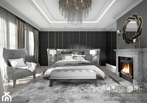 Luksusowa sypialnia - projekt wnętrza - zdjęcie od ArtCore Design