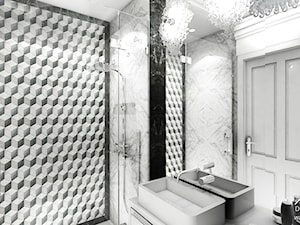 Biała łazienka z mozaiką - zdjęcie od ArtCore Design