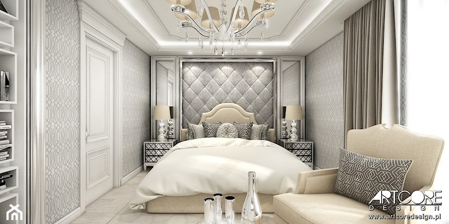 Projekt wnętrza sypialni w stylu klasycznym - zdjęcie od ArtCore Design