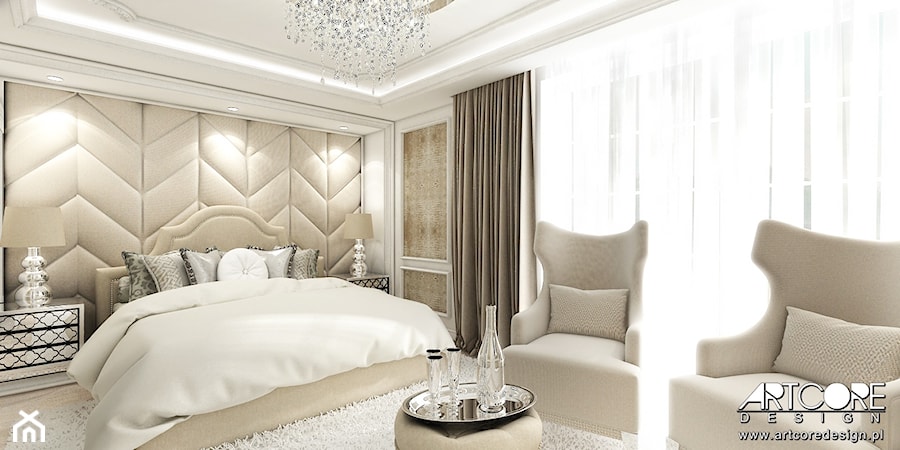 Luksusowe wnętrze sypialni. - zdjęcie od ArtCore Design