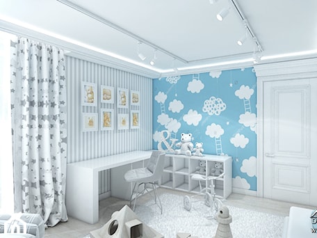 Aranżacje wnętrz - Pokój dziecka: Pomysł na niebieski pokój chłopca. - ArtCore Design. Przeglądaj, dodawaj i zapisuj najlepsze zdjęcia, pomysły i inspiracje designerskie. W bazie mamy już prawie milion fotografii!