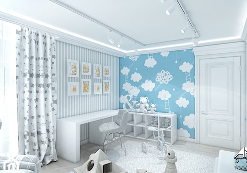 Pomysł na niebieski pokój chłopca. - zdjęcie od ArtCore Design