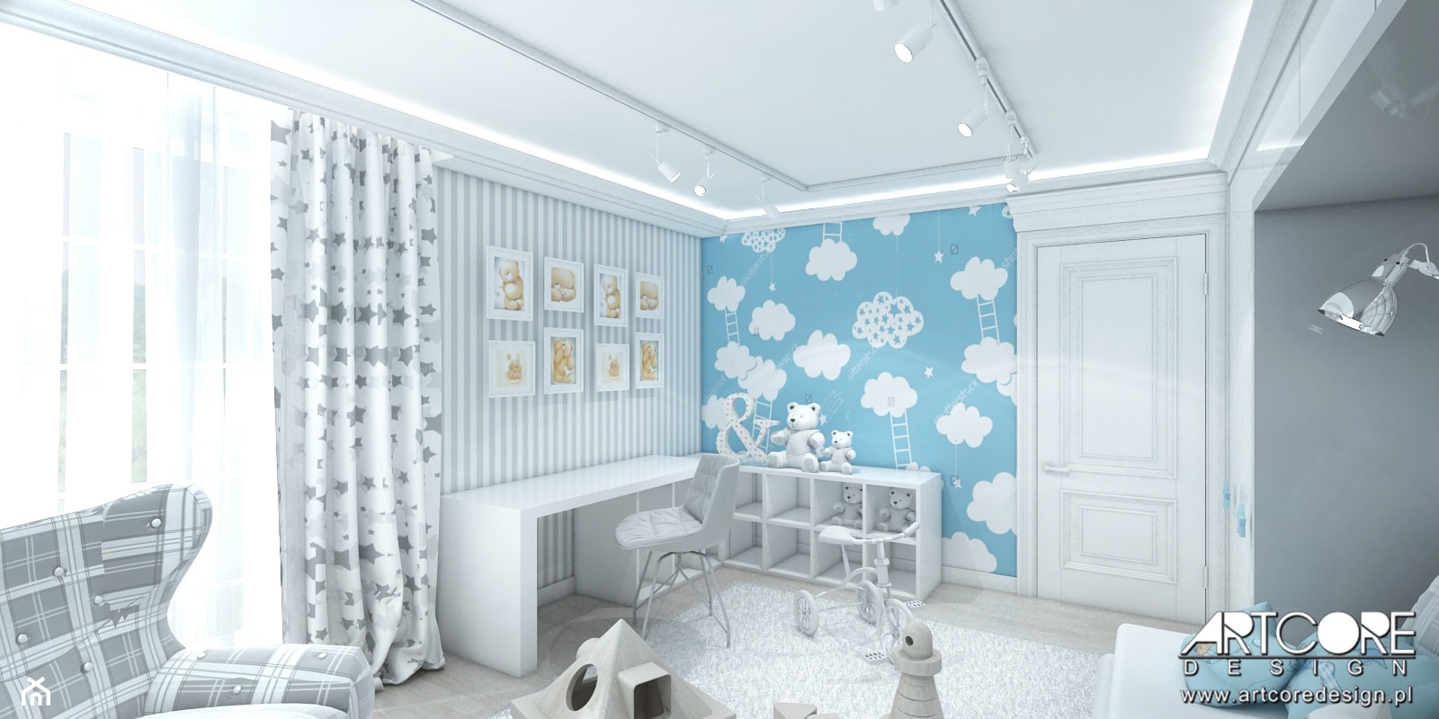 Pomysł na niebieski pokój chłopca. - zdjęcie od ArtCore Design - Homebook