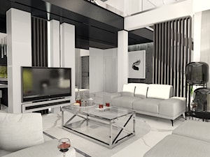 Czarno - biały salon - zdjęcie od Bubbles Studio