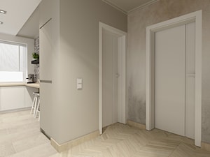 Świetliste mieszkanie z nutką energii - Średni szary hol / przedpokój, styl skandynawski - zdjęcie od Bubbles Studio