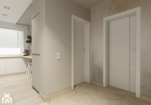 Świetliste mieszkanie z nutką energii - Średni szary hol / przedpokój, styl skandynawski - zdjęcie od Bubbles Studio