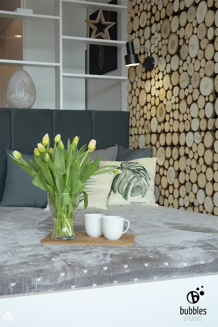 Mieszkanie inwestycyjne Wisła - Mała biała sypialnia, styl skandynawski - zdjęcie od Bubbles Studio - Homebook