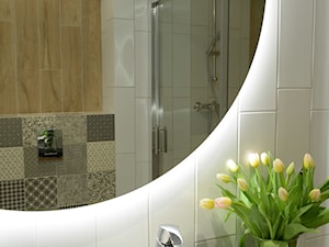 Mieszkanie inwestycyjne Wisła - Mała na poddaszu bez okna z lustrem łazienka, styl skandynawski - zdjęcie od Bubbles Studio