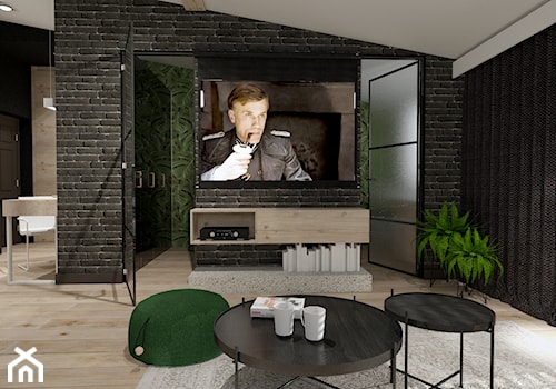 Skandynawskie mieszkanie dla mężczyzny - Średni salon, styl industrialny - zdjęcie od Bubbles Studio