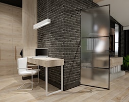 Skandynawskie mieszkanie dla mężczyzny - Średni czarny hol / przedpokój, styl industrialny - zdjęcie od Bubbles Studio - Homebook