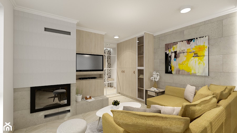 Świetliste mieszkanie z nutką energii - Średni biały salon, styl skandynawski - zdjęcie od Bubbles Studio