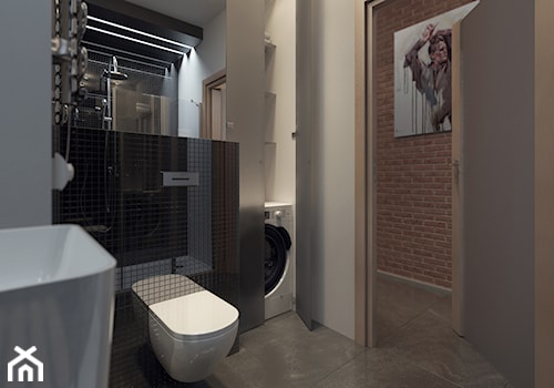 Apartamenty prz Krasińskiego - Mała bez okna z pralką / suszarką z lustrem łazienka, styl industrialny - zdjęcie od 13 pracownia