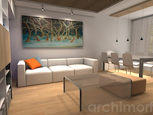 Mieszkanie w Grudziądzu Pastelowa nowoczesność - Duży biały salon, styl nowoczesny - zdjęcie od ARCHIMORFOZA IDS