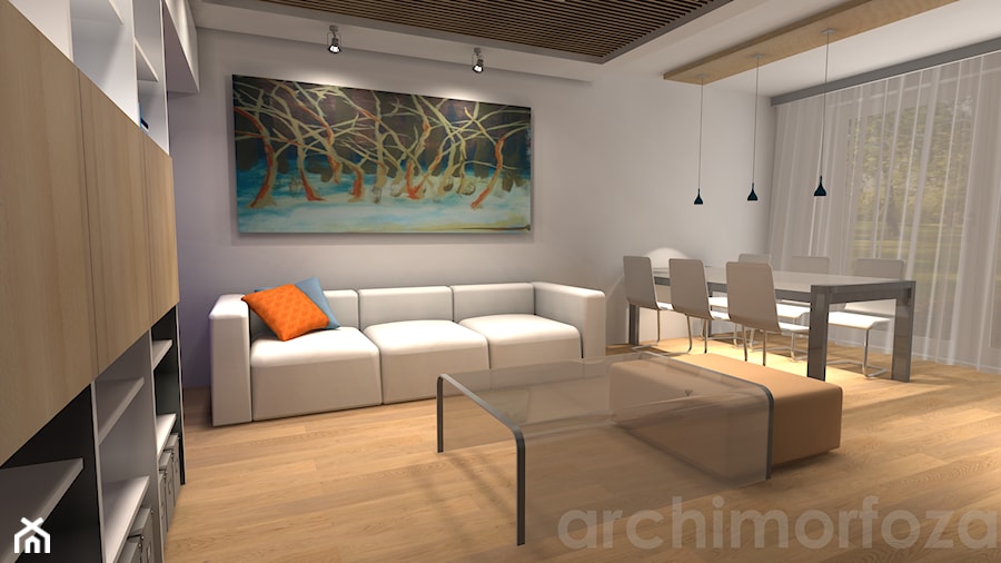 Mieszkanie w Grudziądzu Pastelowa nowoczesność - Duży biały salon, styl nowoczesny - zdjęcie od ARCHIMORFOZA IDS