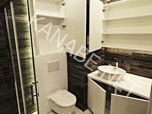 APARTAMENT POKAZOWY DLA DEWELOPERA - PROMENADA SOLNA 38 m2 KIELCE - Łazienka, styl nowoczesny - zdjęcie od KAnaBE