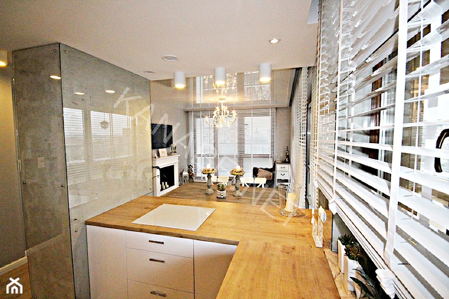 NOWOCZESNY GLAMOUR APARTAMENT 49 m2 - OSIEDLE PARKOWE- KIELCE - Kuchnia, styl glamour - zdjęcie od KAnaBE