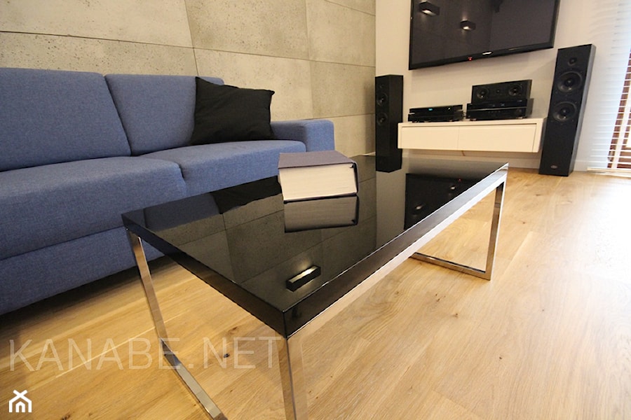 Męski Apartament 72m2 - Salon, styl minimalistyczny - zdjęcie od KAnaBE