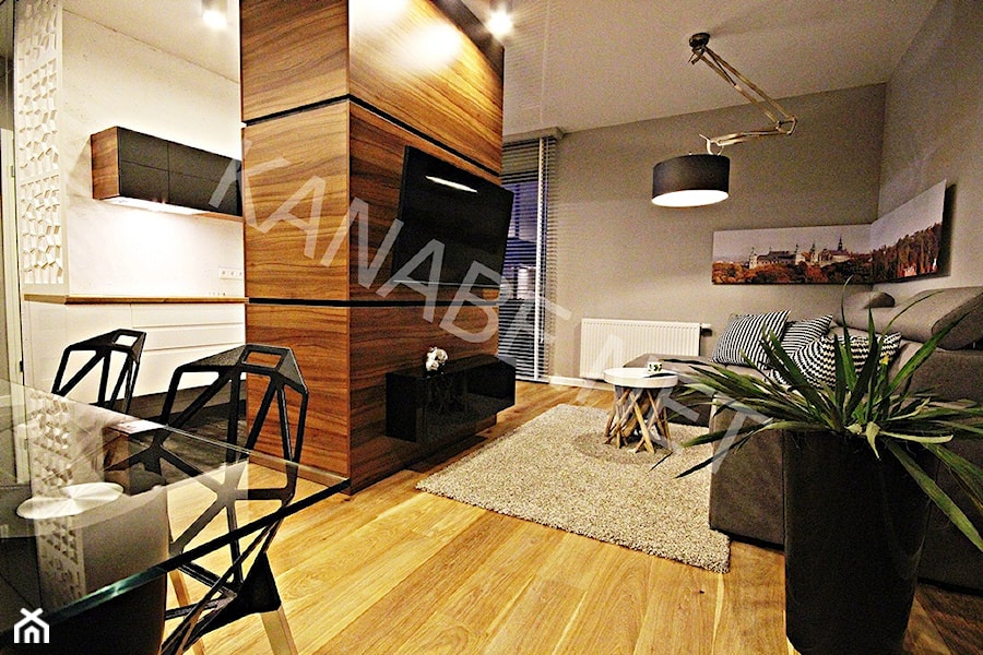 APARTAMENT POKAZOWY DLA DEWELOPERA - PROMENADA SOLNA 38 m2 KIELCE - Salon, styl nowoczesny - zdjęcie od KAnaBE