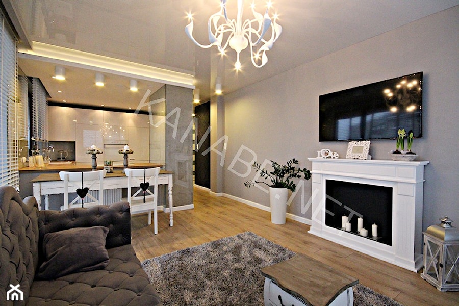 NOWOCZESNY GLAMOUR APARTAMENT 49 m2 - OSIEDLE PARKOWE- KIELCE - Salon, styl glamour - zdjęcie od KAnaBE